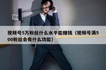视频号5万粉丝什么水平能赚钱（视频号满500粉丝会有什么功能）