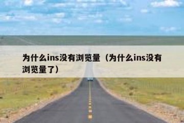 为什么ins没有浏览量（为什么ins没有浏览量了）