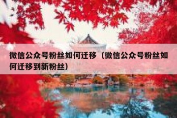 微信公众号粉丝如何迁移（微信公众号粉丝如何迁移到新粉丝）