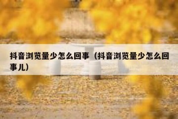 抖音浏览量少怎么回事（抖音浏览量少怎么回事儿）