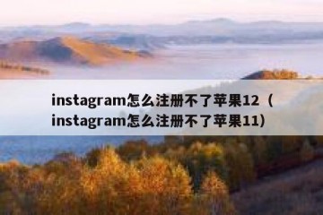 instagram怎么注册不了苹果12（instagram怎么注册不了苹果11）