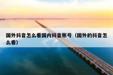 国外抖音怎么看国内抖音账号（国外的抖音怎么看）