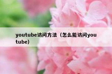 youtube访问方法（怎么能访问youtube）