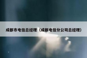 成都市电信总经理（成都电信分公司总经理）