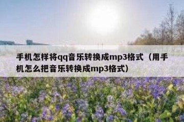 手机怎样将qq音乐转换成mp3格式（用手机怎么把音乐转换成mp3格式）