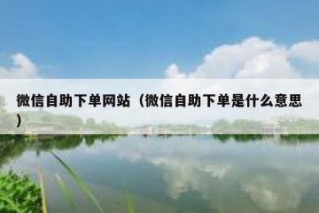 微信自助下单网站（微信自助下单是什么意思）