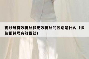视频号有效粉丝和无效粉丝的区别是什么（微信视频号有效粉丝）