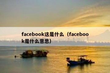 facebook这是什么（facebook是什么意思）
