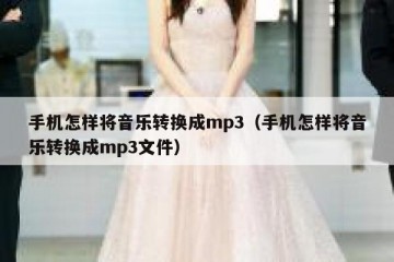手机怎样将音乐转换成mp3（手机怎样将音乐转换成mp3文件）