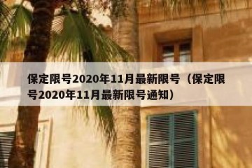 保定限号2020年11月最新限号（保定限号2020年11月最新限号通知）