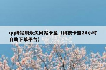 qq绿钻刷永久网站卡盟（科技卡盟24小时自助下单平台）