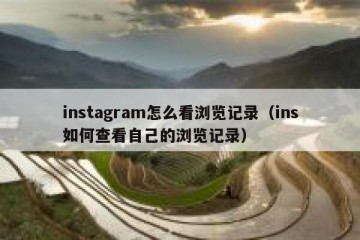 instagram怎么看浏览记录（ins如何查看自己的浏览记录）