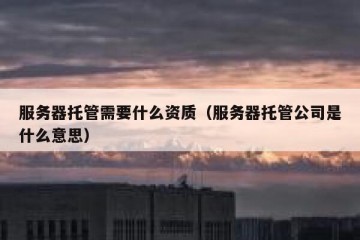 服务器托管需要什么资质（服务器托管公司是什么意思）