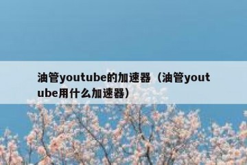 油管youtube的加速器（油管youtube用什么加速器）