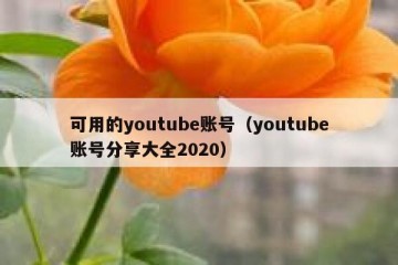 可用的youtube账号（youtube账号分享大全2020）