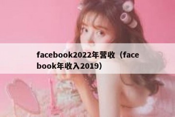 facebook2022年营收（facebook年收入2019）