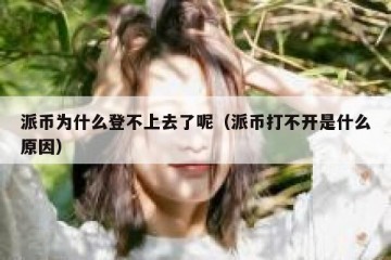 派币为什么登不上去了呢（派币打不开是什么原因）