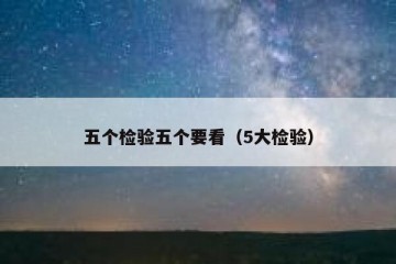 五个检验五个要看（5大检验）