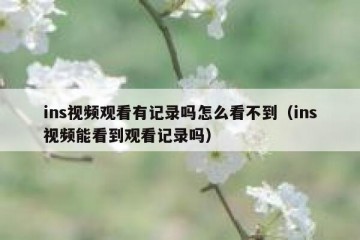 ins视频观看有记录吗怎么看不到（ins视频能看到观看记录吗）