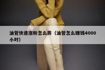 油管快速涨粉怎么弄（油管怎么赚钱4000小时）