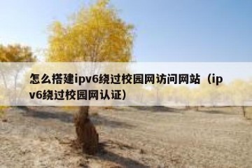 怎么搭建ipv6绕过校园网访问网站（ipv6绕过校园网认证）
