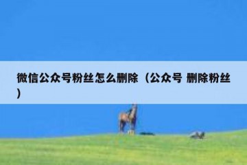 微信公众号粉丝怎么删除（公众号 删除粉丝）
