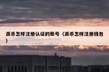 派币怎样注册认证的账号（派币怎样注册钱包）