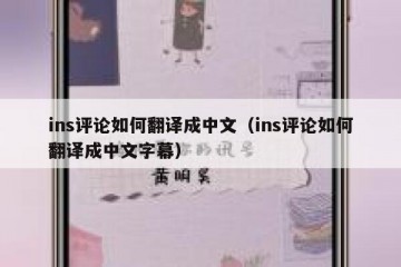 ins评论如何翻译成中文（ins评论如何翻译成中文字幕）