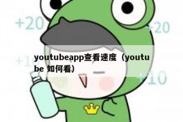 youtubeapp查看速度（youtube 如何看）