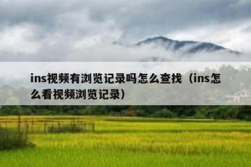ins视频有浏览记录吗怎么查找（ins怎么看视频浏览记录）