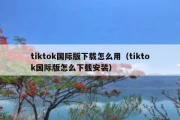 tiktok国际版下载怎么用（tiktok国际版怎么下载安装）