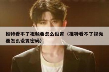 推特看不了视频要怎么设置（推特看不了视频要怎么设置密码）