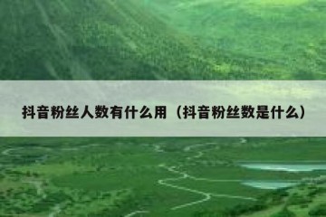 抖音粉丝人数有什么用（抖音粉丝数是什么）
