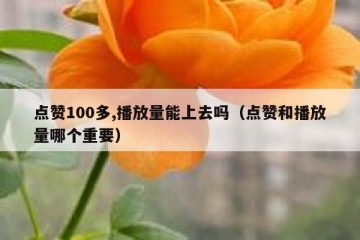点赞100多,播放量能上去吗（点赞和播放量哪个重要）