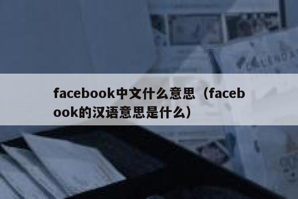 facebook中文什么意思（facebook的汉语意思是什么） 第1张