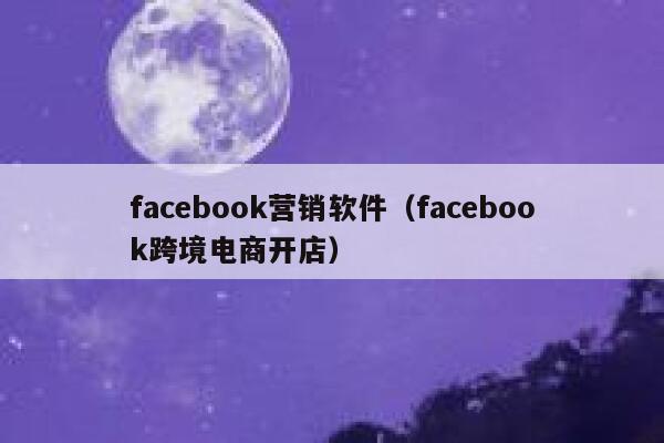 facebook营销软件（facebook跨境电商开店） 第1张