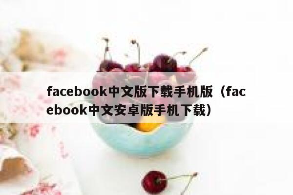 facebook中文版下载手机版（facebook中文安卓版手机下载） 第1张
