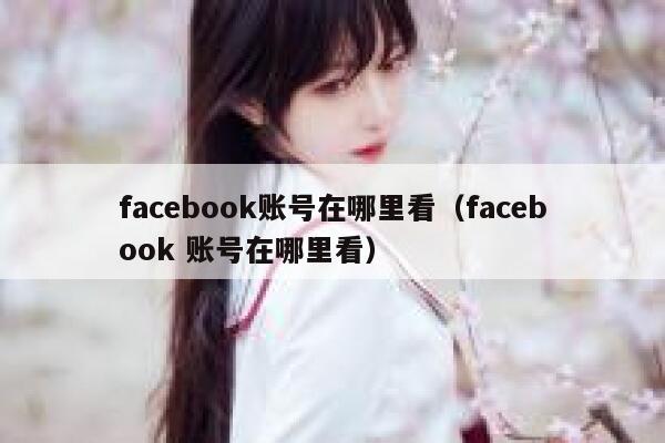 facebook账号在哪里看（facebook 账号在哪里看） 第1张