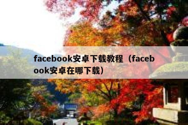 facebook安卓下载教程（facebook安卓在哪下载） 第1张