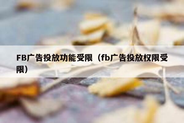 FB广告投放功能受限(fb广告投放权限受限) 第1张 FB广告投放功能受限(fb广告投放权限受限) 第1张