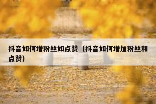 抖音如何增粉丝如点赞（抖音如何增加粉丝和点赞） 第1张