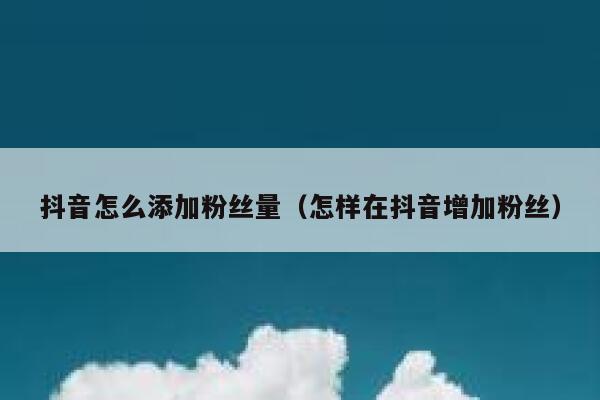 抖音怎么添加粉丝量（怎样在抖音增加粉丝） 第1张