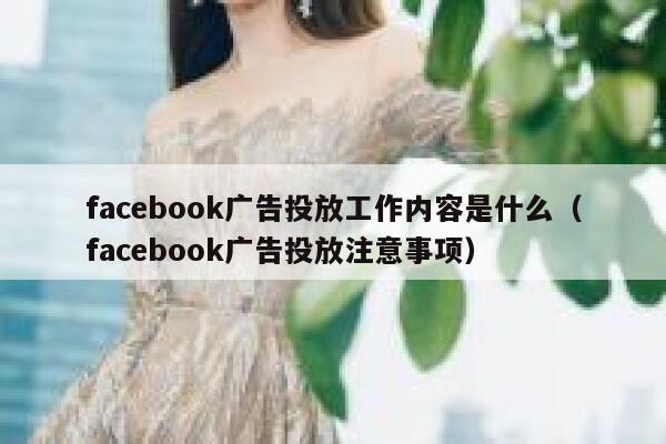 facebook广告投放工作内容是什么（facebook广告投放注意事项） 第1张