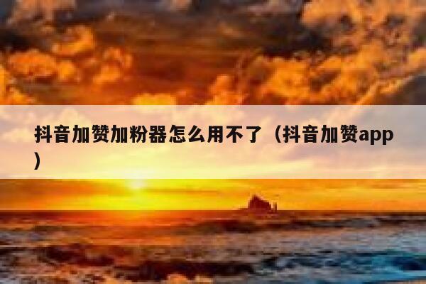 抖音加赞加粉器怎么用不了（抖音加赞app） 第1张