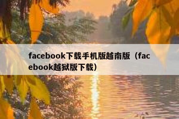facebook下载手机版越南版（facebook越狱版下载） 第1张