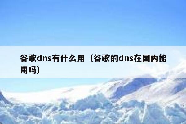 谷歌dns有什么用(谷歌的dns在国内能用吗) 第1张 谷歌dns有什么用(谷歌的dns在国内能用吗) 第1张