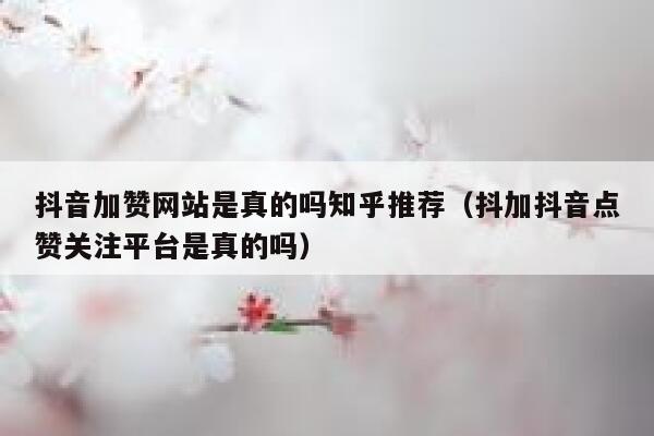 抖音加赞网站是真的吗知乎推荐（抖加抖音点赞关注平台是真的吗） 第1张