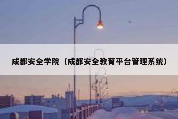成都安全学院(成都安全教育平台管理系统) 第1张 成都安全学院(成都安全教育平台管理系统) 第1张