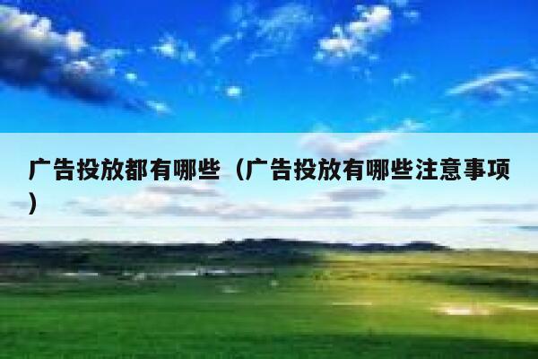 广告投放都有哪些（广告投放有哪些注意事项） 第1张