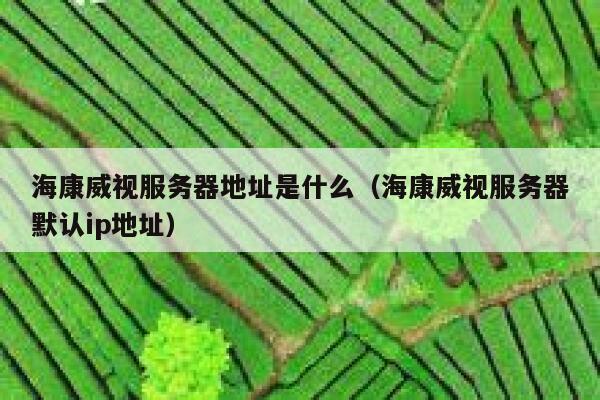 海康威视服务器地址是什么（海康威视服务器默认ip地址） 第1张